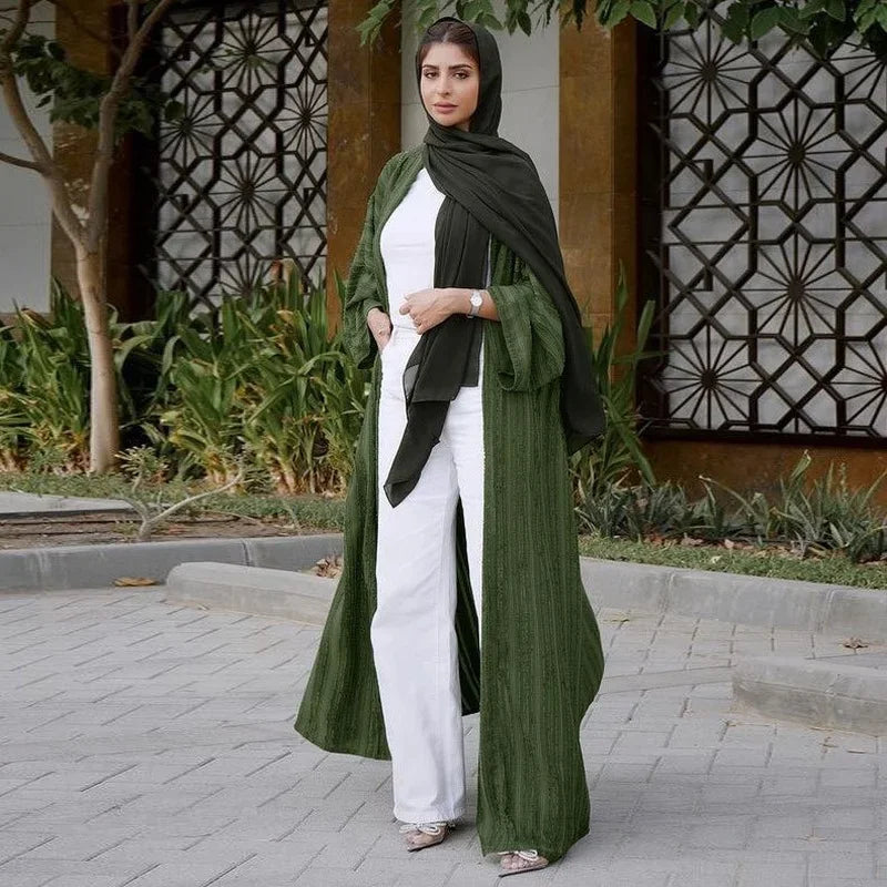 Kimono Abaya Rayé Vert
