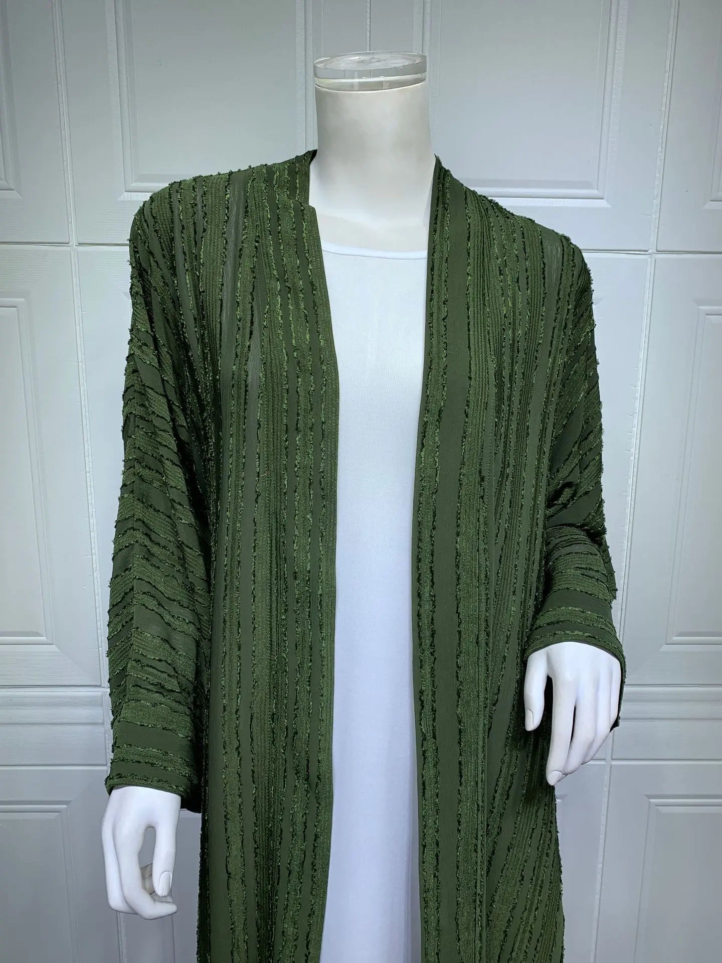 Kimono Abaya Rayé Vert chic