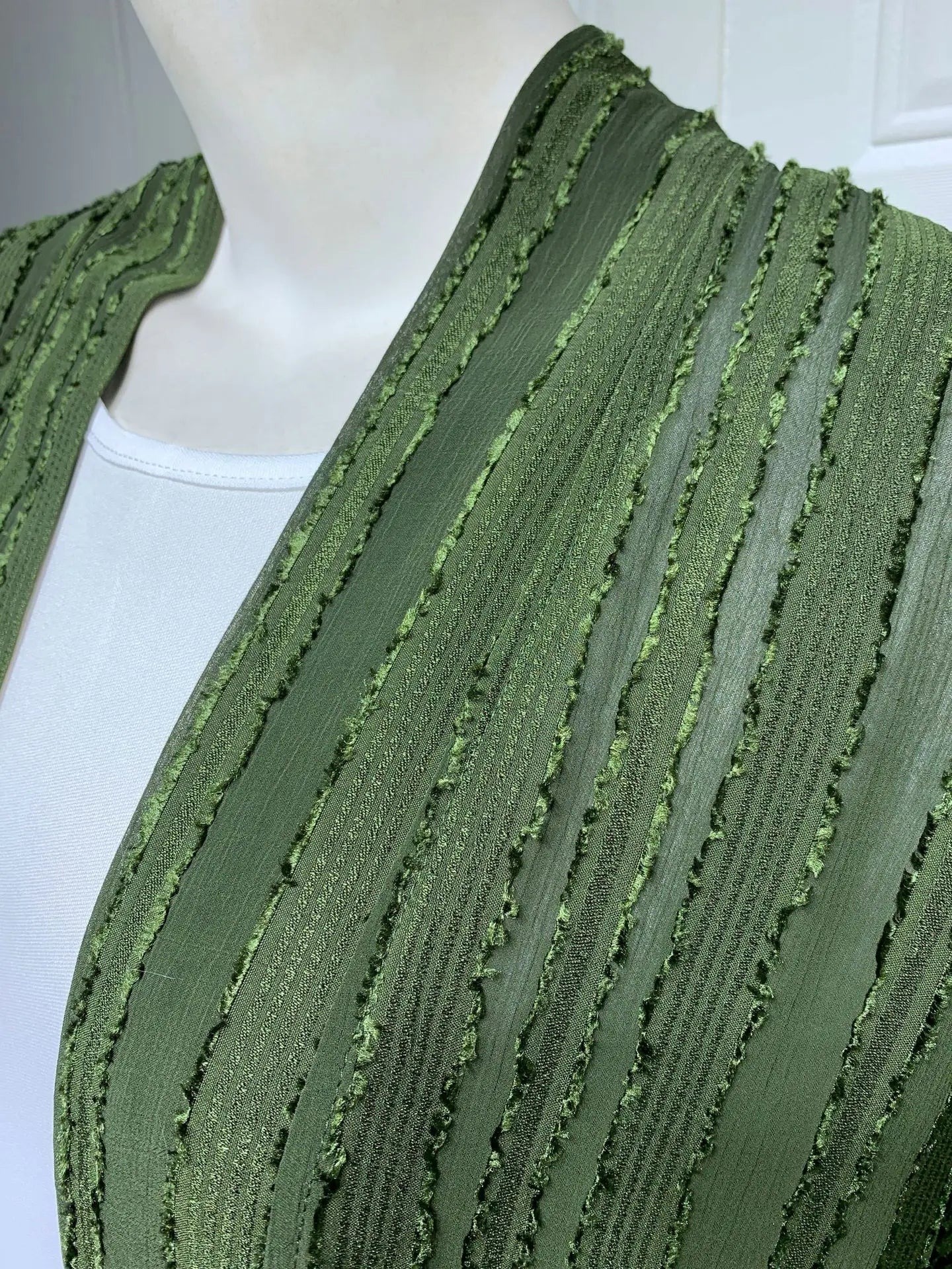 Kimono Abaya Rayé Vert de qualité