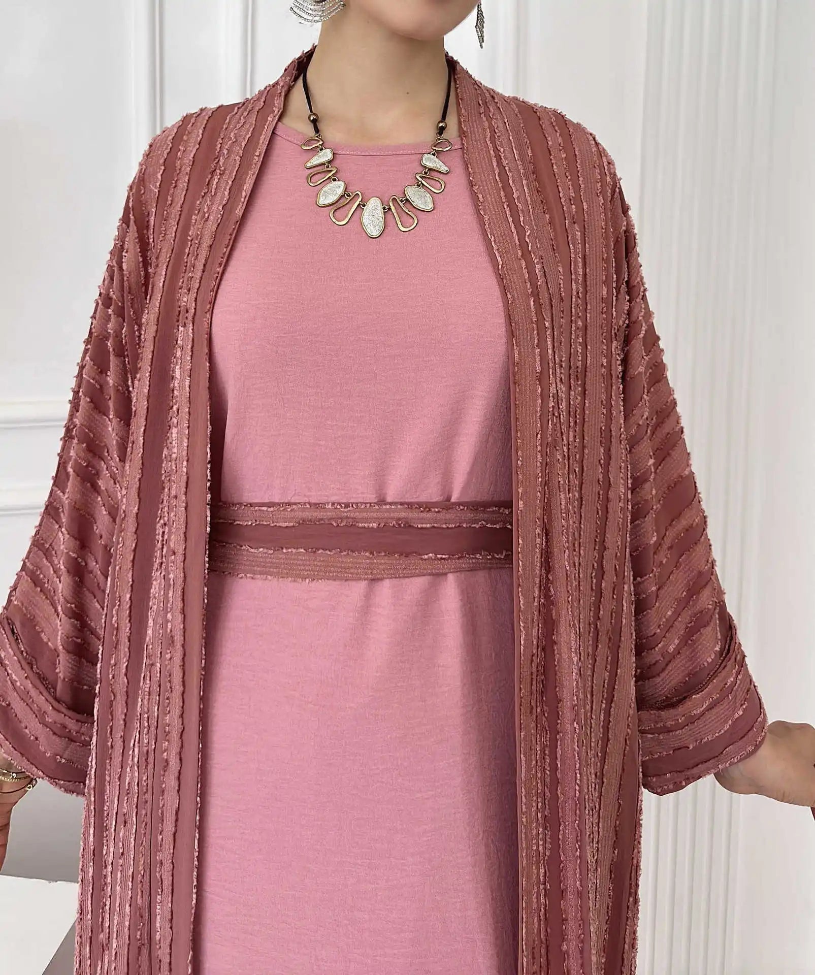 Kimono Abaya Rose Stylé tendance