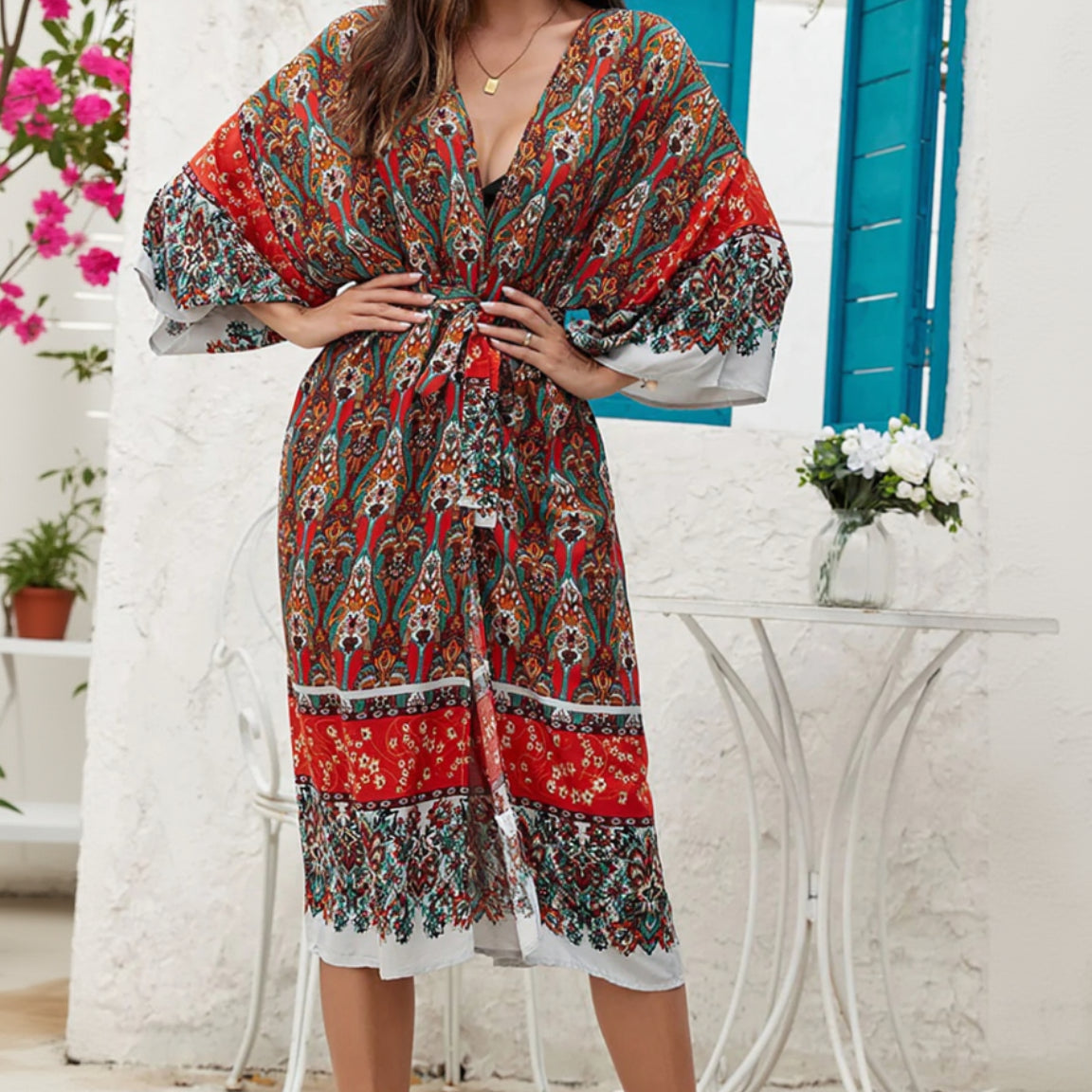 Kimono Bohème Léger à Motifs