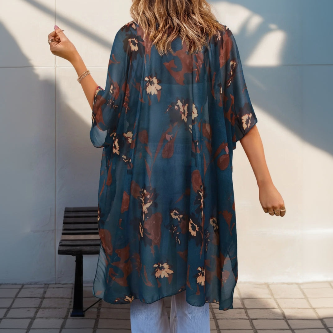 Kimono D’été Bleu Bohème Moderne