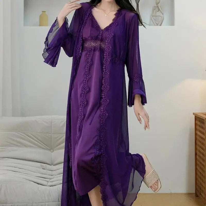 Kimono Long Violet Femme Design