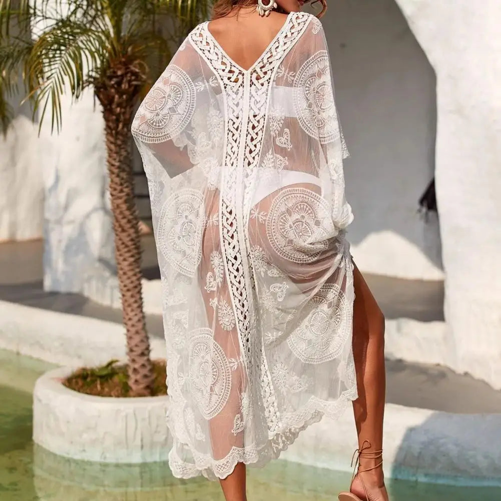 Kimono Plage Femme Blanc Confortable