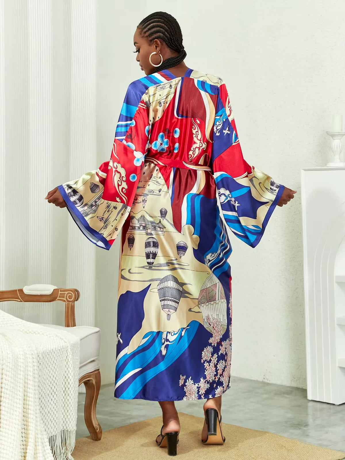 Kimono Pyjama Satin Dos