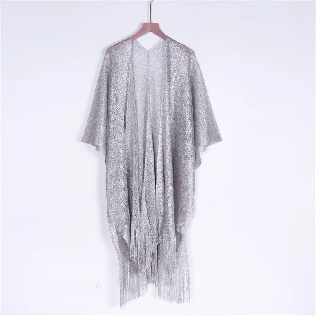 Kimono de Plage Argenté Design Face