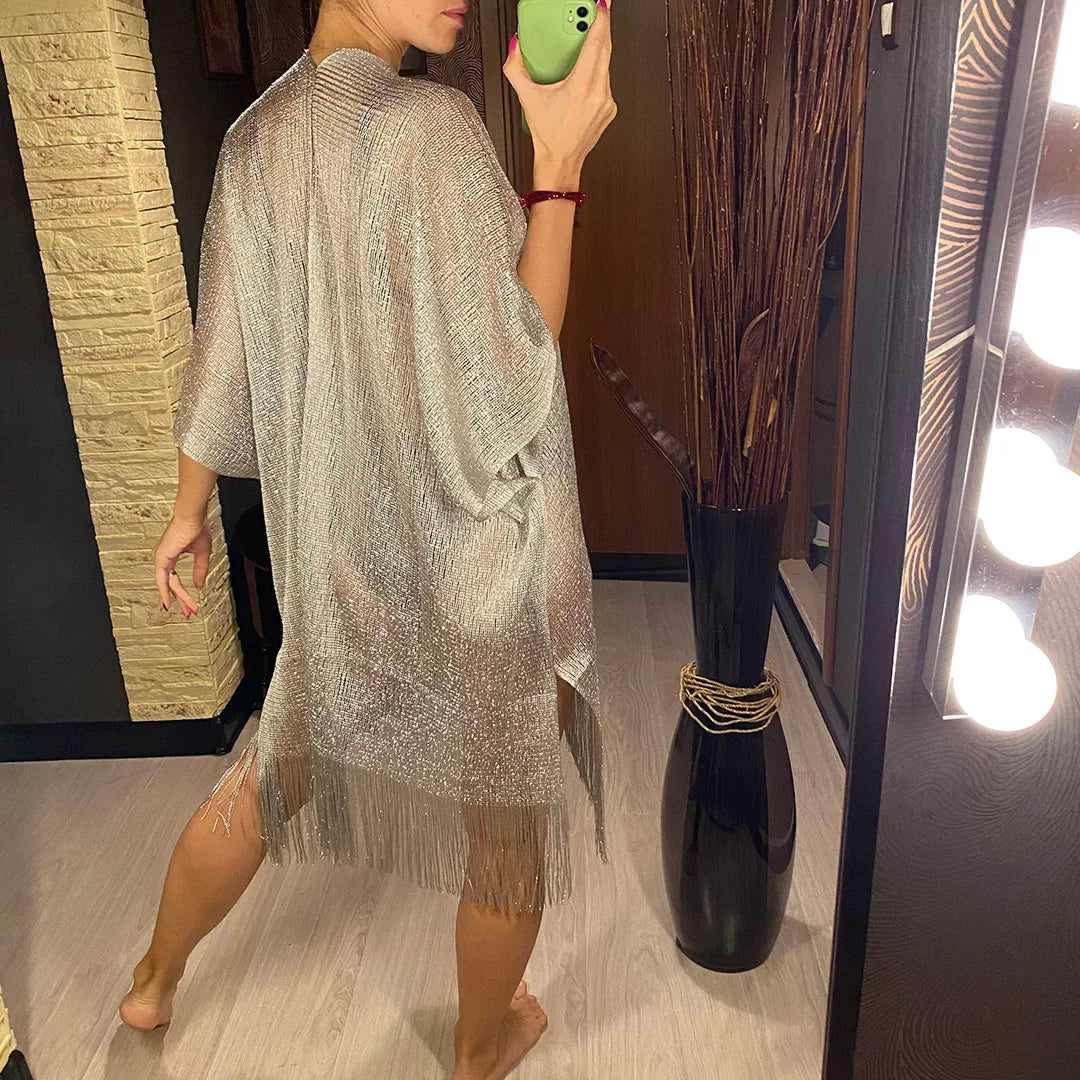 Kimono de Plage Argenté Design Stylé
