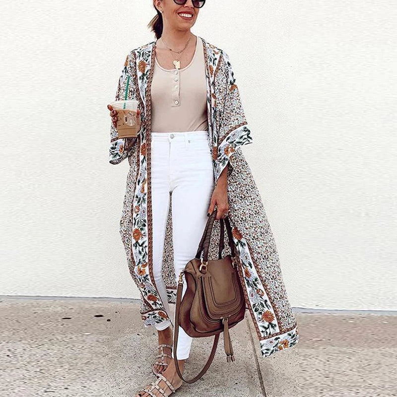 Kimono de Plage Boho Vintage Long Design