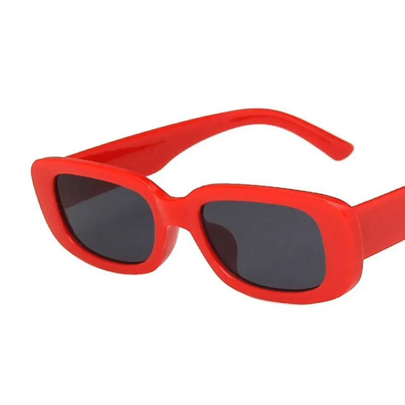 Lunettes de Soleil Carrées Vintage Rouge