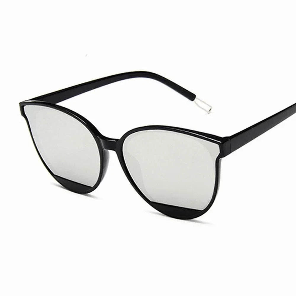 Lunettes de Soleil Femme Rétro Noir-Argenté