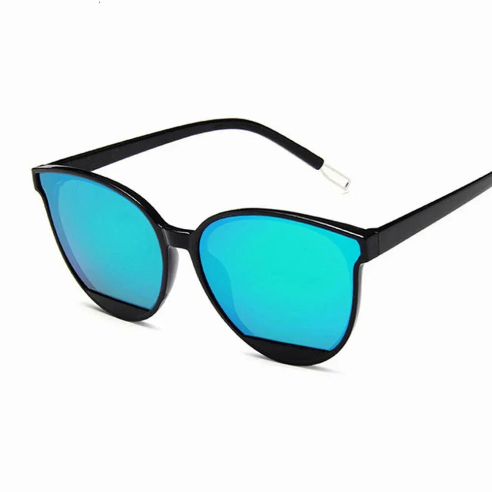 Lunettes de Soleil Femme Rétro Noir-Bleu