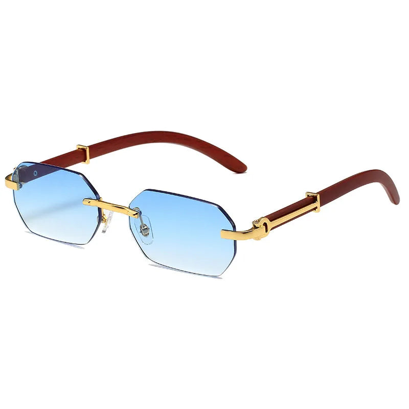 Lunettes de Soleil Sans Monture Bleu