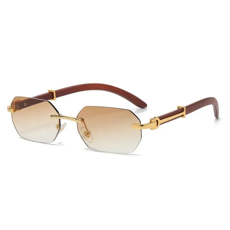 Lunettes de Soleil Sans Monture Marron