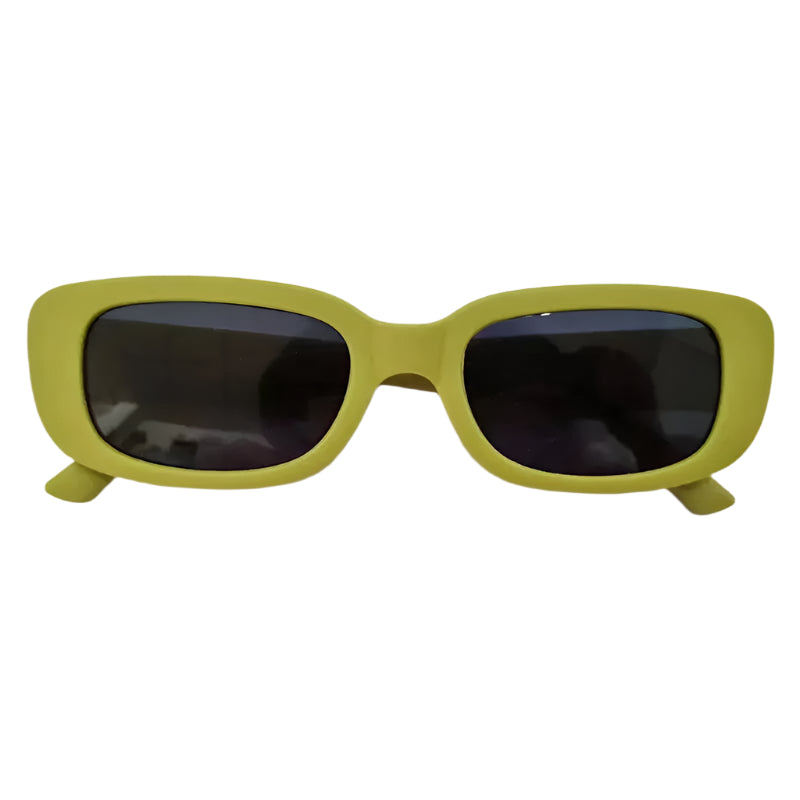 Lunettes de soleil rectangulaires colorées Jaune