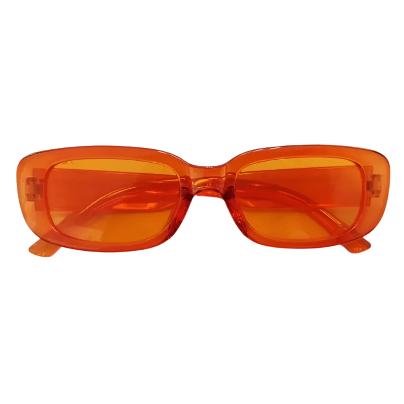 Lunettes de soleil rectangulaires colorées orange