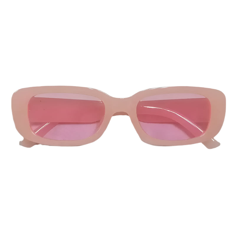 Lunettes de soleil rectangulaires colorées roses