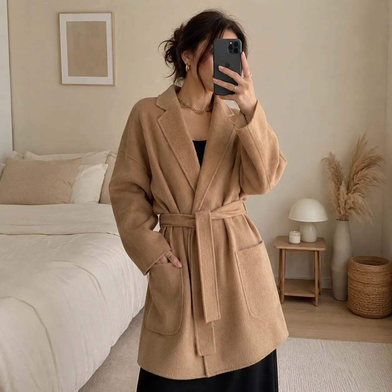 Manteau Camel Femme Laine