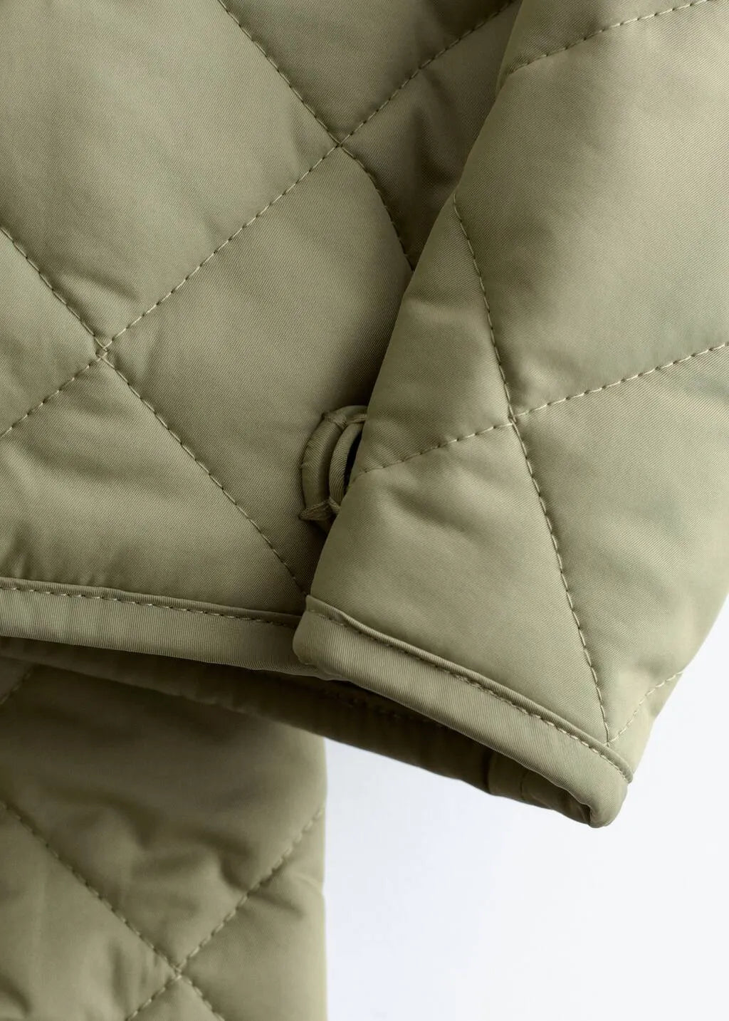 Manteau Court Femme Vert Kaki Manche