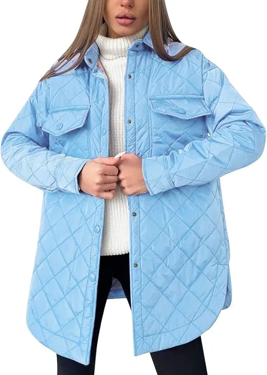 Manteau Femme Hiver Bleu Stylé