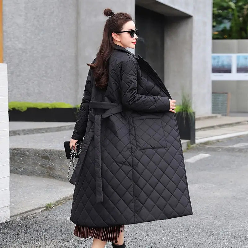 Manteau Kimono Matelassé à Carreaux Tendance