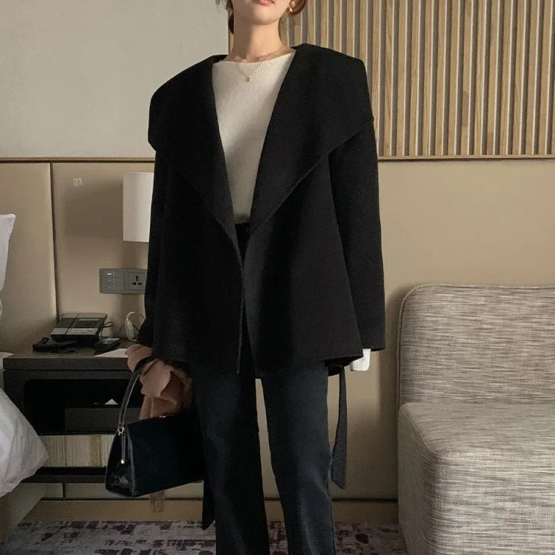 Manteau Kimono Stylé en Laine Original