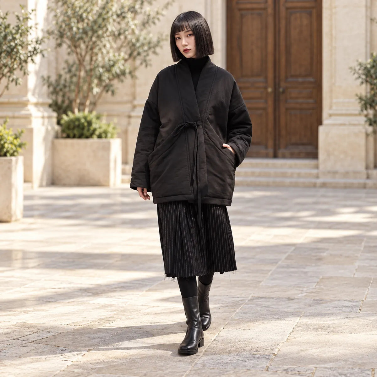 Manteau Kimono Vintage Épais