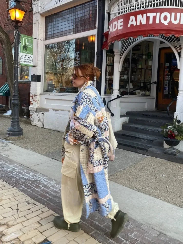 Manteau Kimono en Coton Chaud Moderne