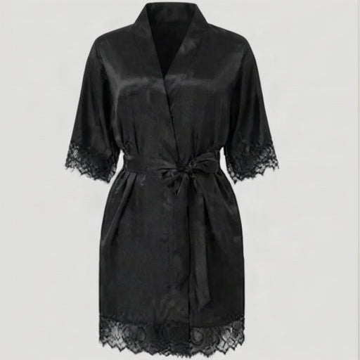 Peignoir Kimono Court Frange Léger
