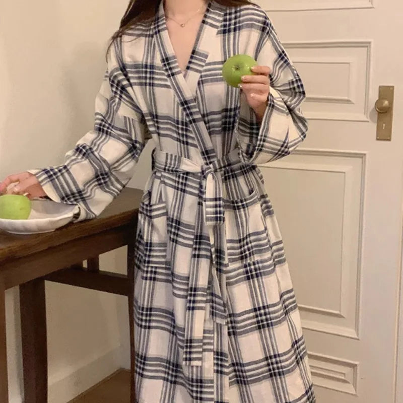 Peignoir Kimono de Nuit Carreaux