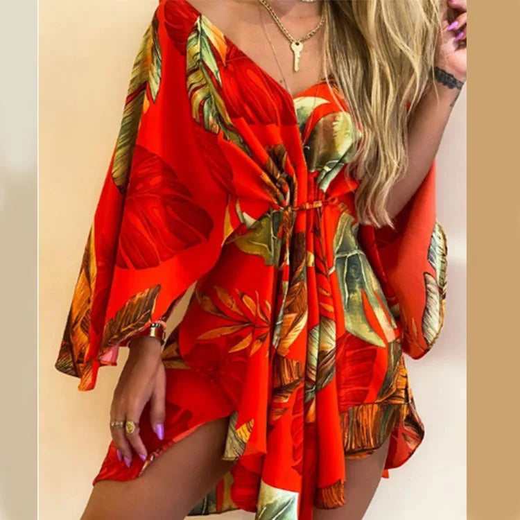 Petite Robe Kimono Rouge Chauve-Souris