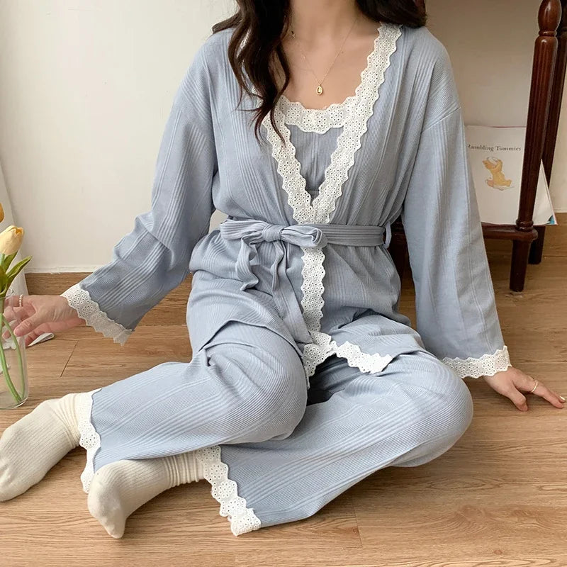 Pyjama 3 Pièces Veste Kimono