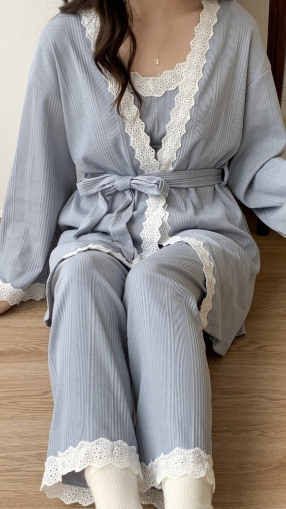 Pyjama 3 Pièces Veste Kimono Design