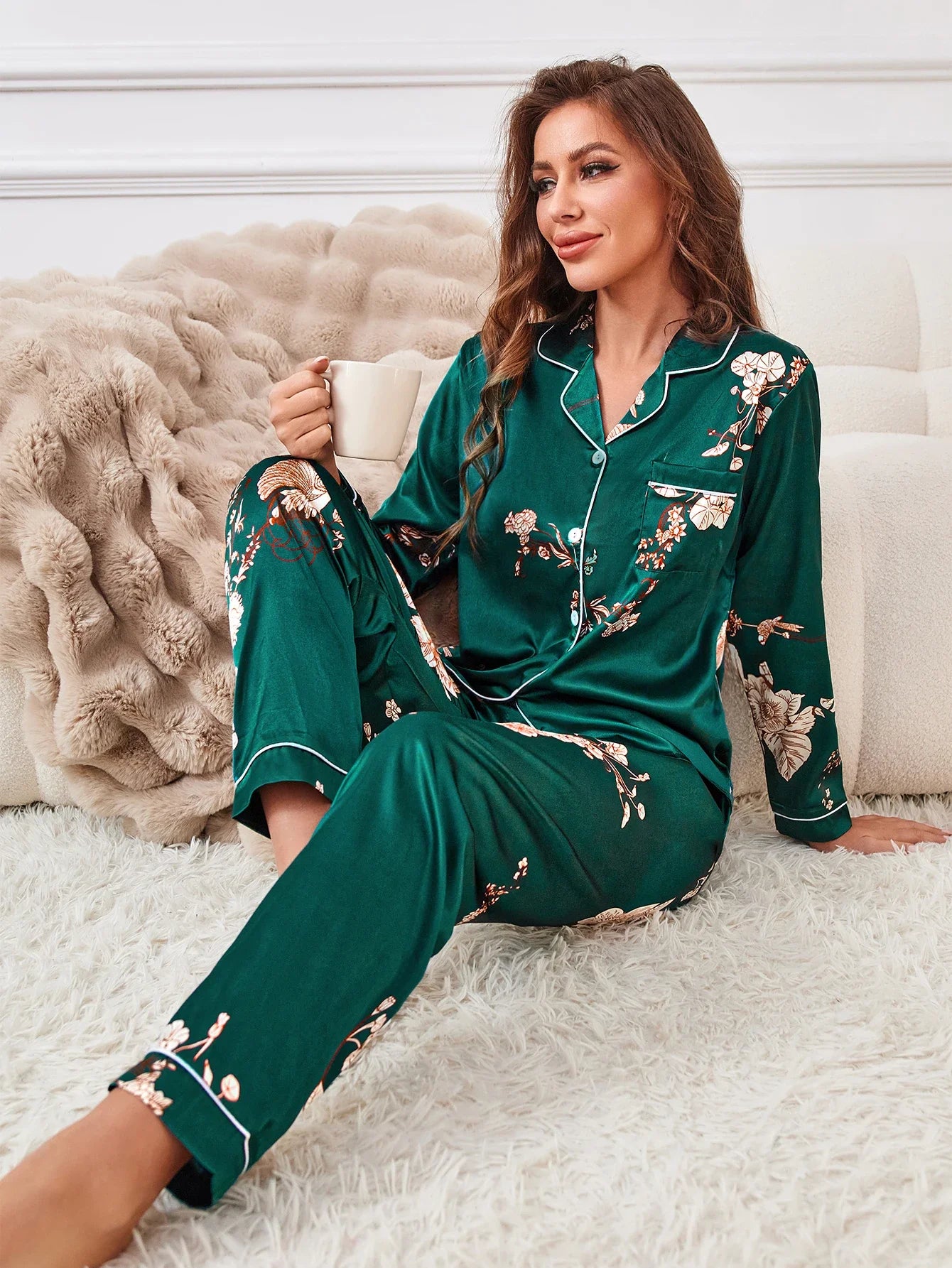Pyjama Femme Vert Sapin stylé