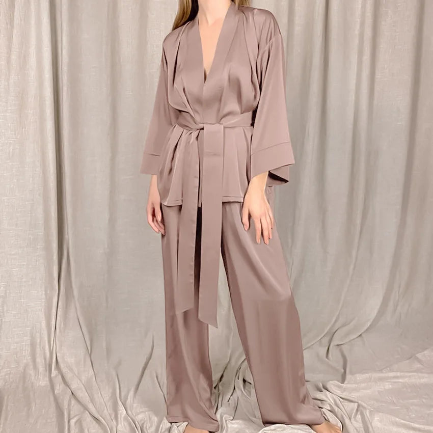 Pyjama Kimono Brun Ample Léger