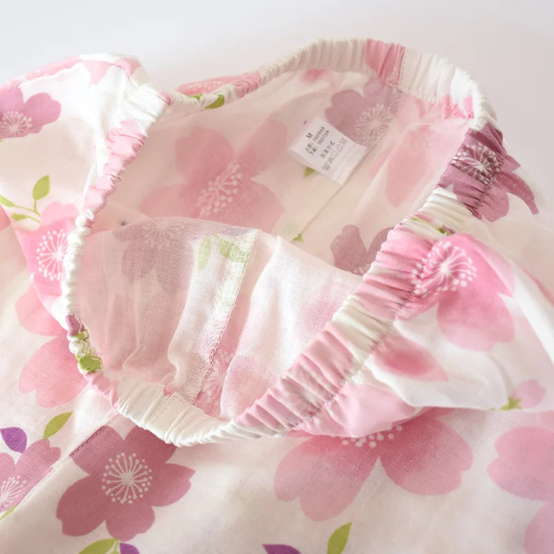 Pyjama Kimono Fleuri Femme élasticé