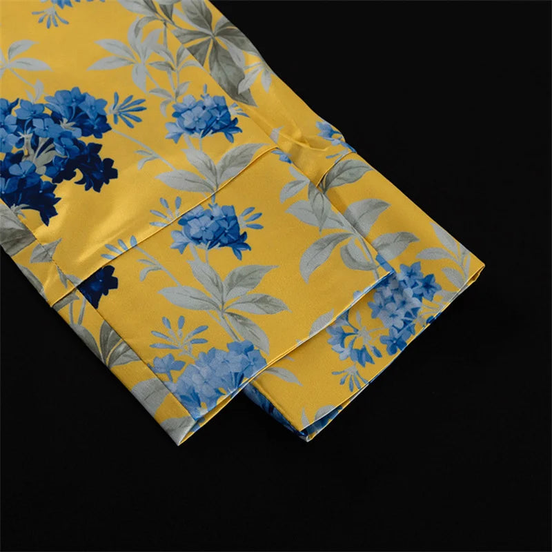Pyjama Kimono Jaune Sexy élégant