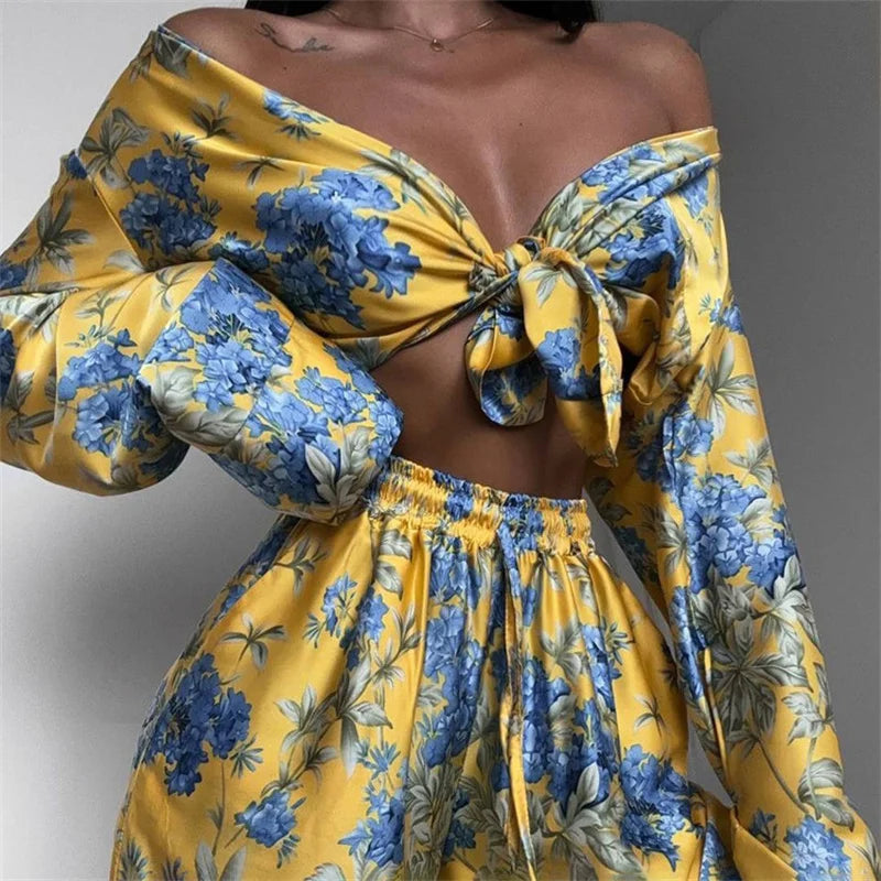 Pyjama Kimono Jaune Sexy léger