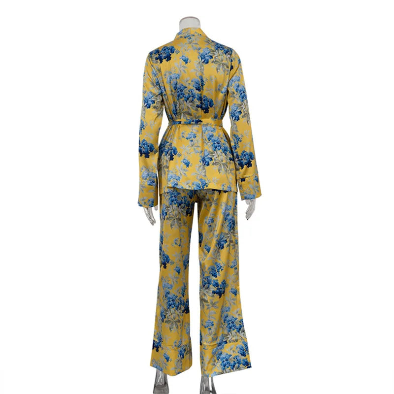 Pyjama Kimono Jaune Sexy soirée
