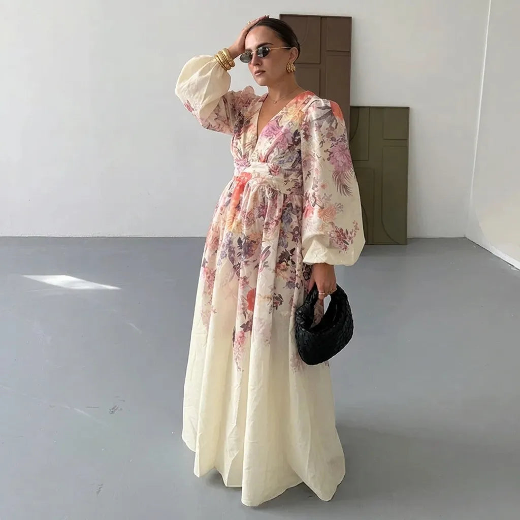 Robe Kimono Blanche Florale