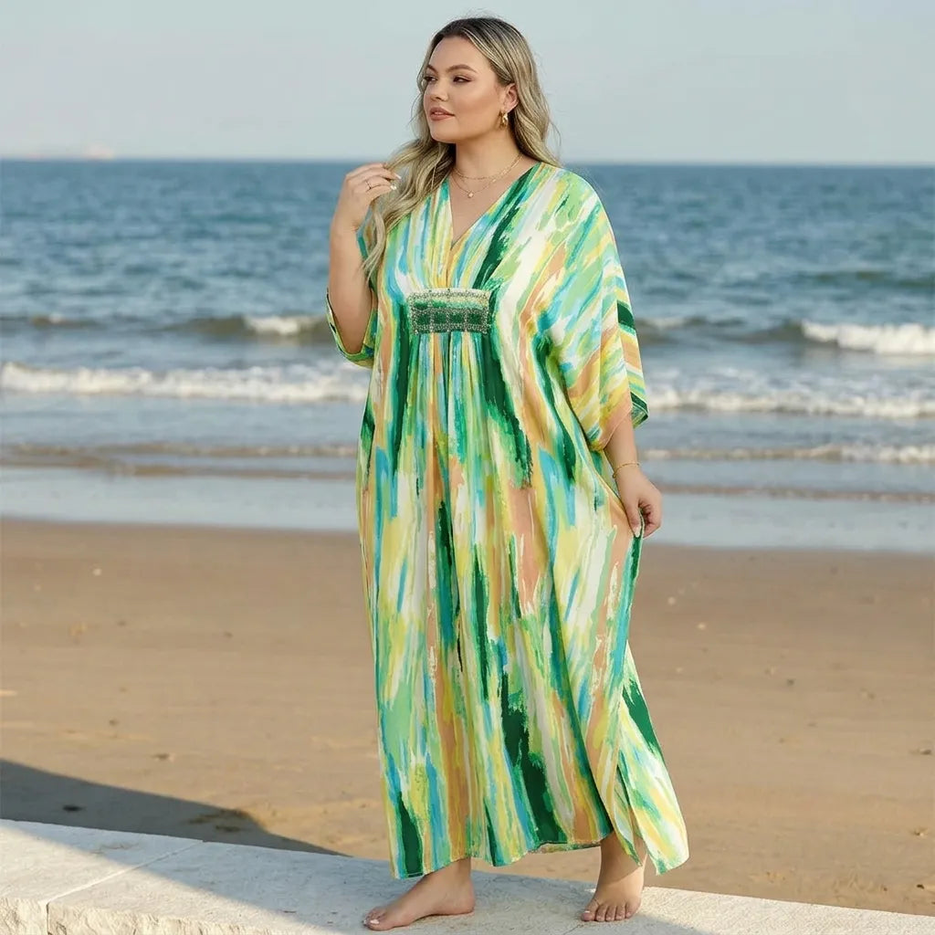 Robe Kimono Bohème Verte Design