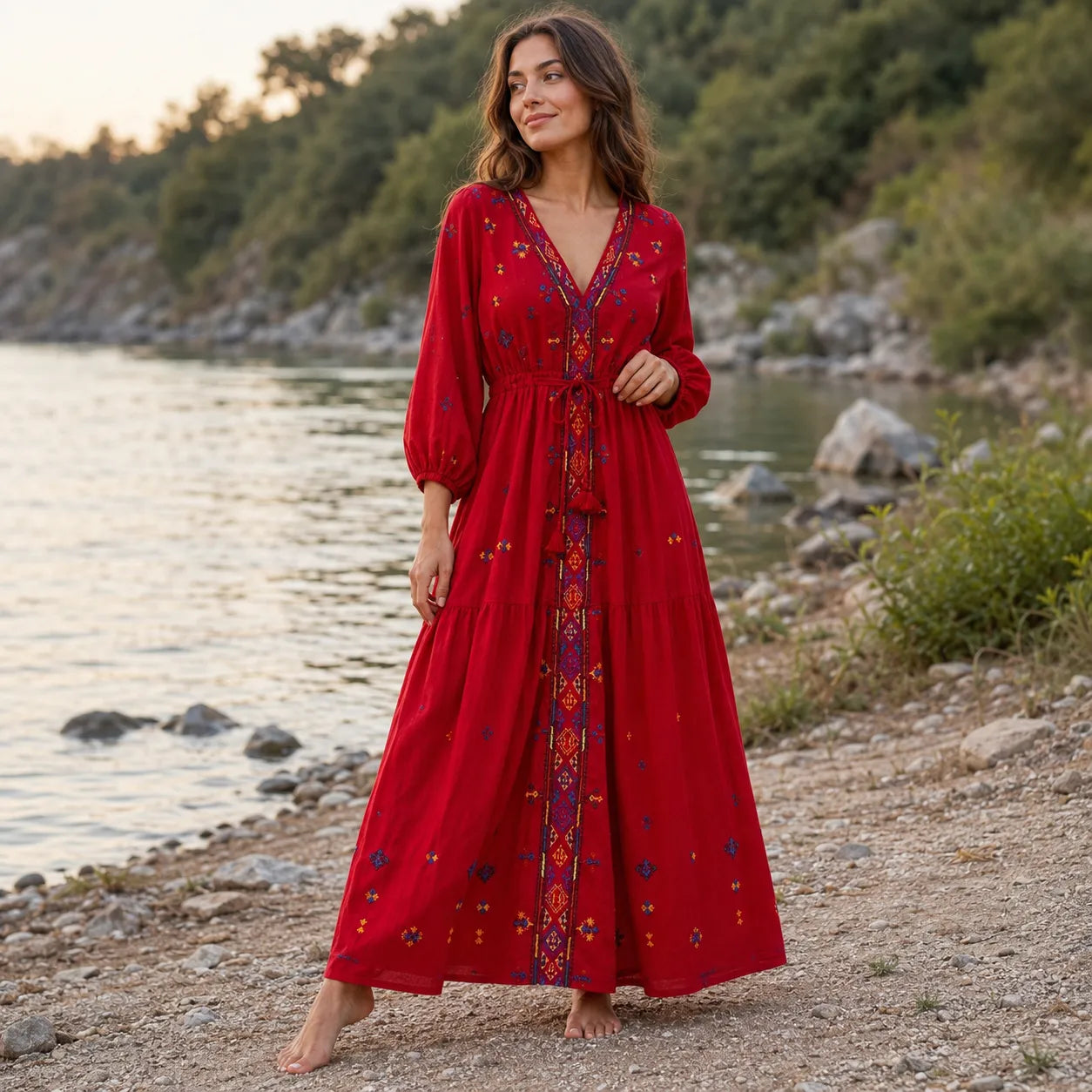 Robe Kimono Légère Brodée