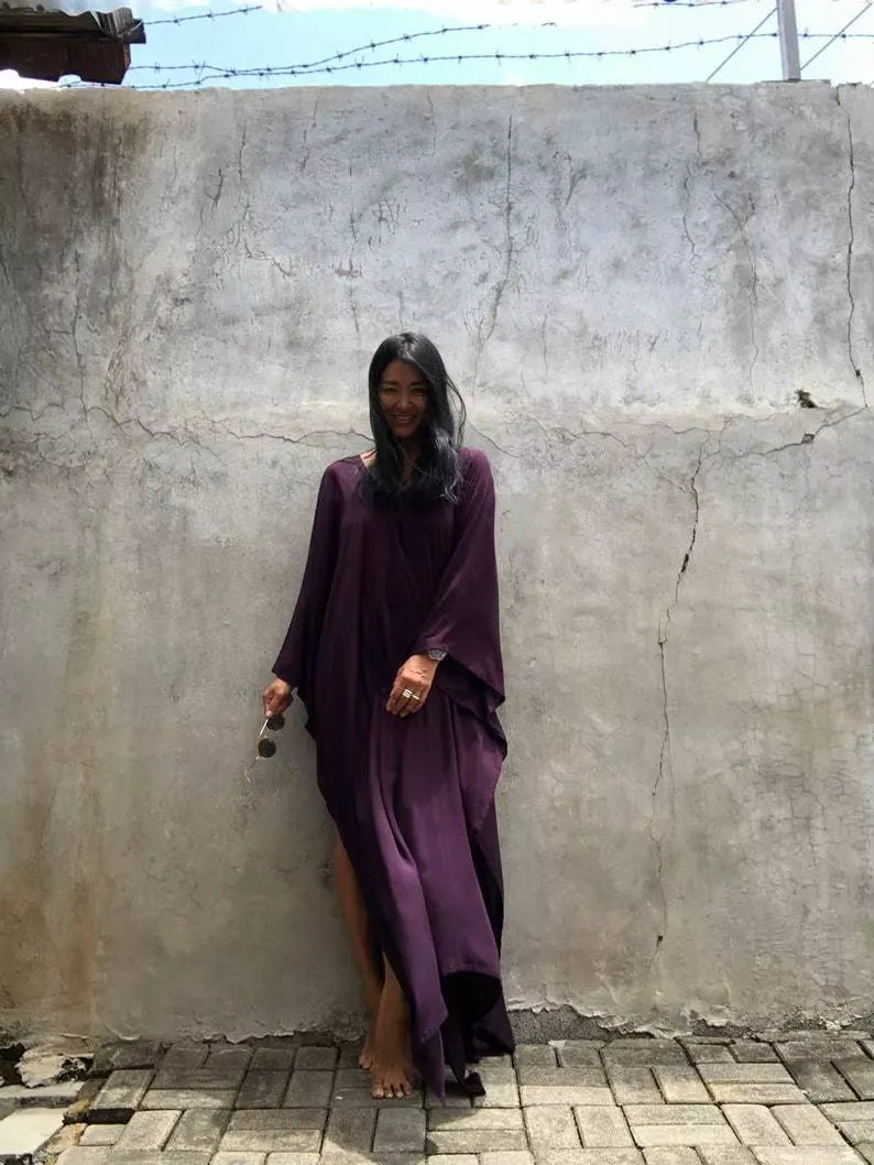 Robe Kimono Violette Bohème Stylé