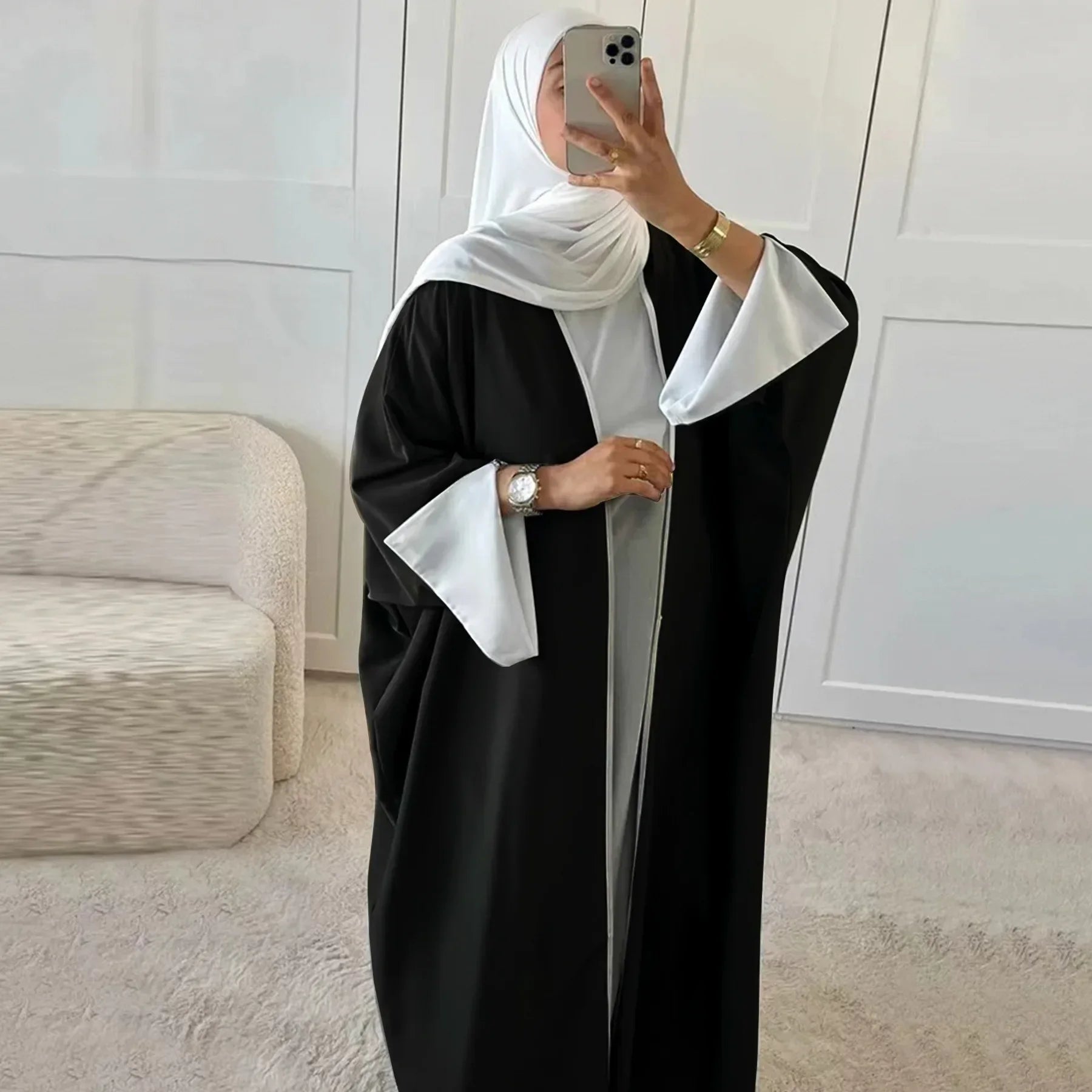 Abaya Kimono Chauve-Souris Noir