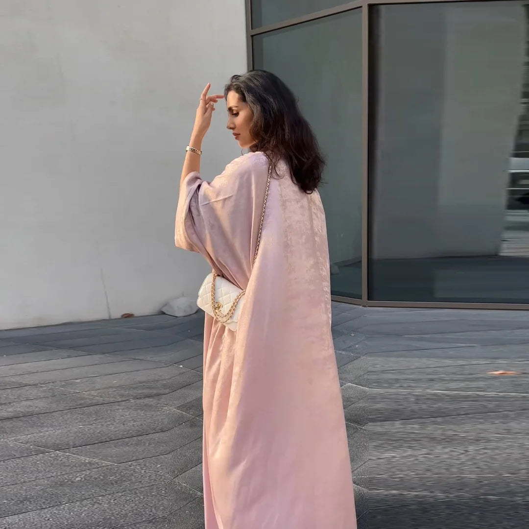 Kimono Abaya de Soirée Rose Légère