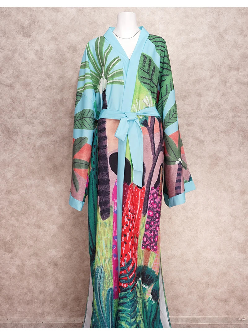 Kimono de Plage Boho Imprimé floral