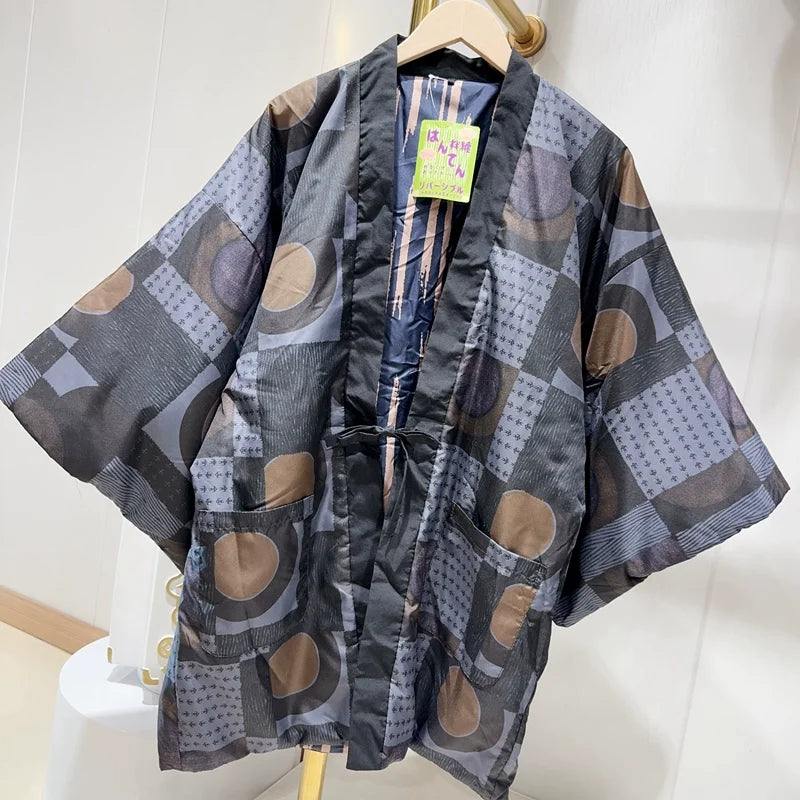 Manteau Kimono à Motifs Géométriques hiver