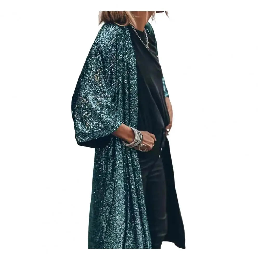 Veste Kimono Pailletée Vert