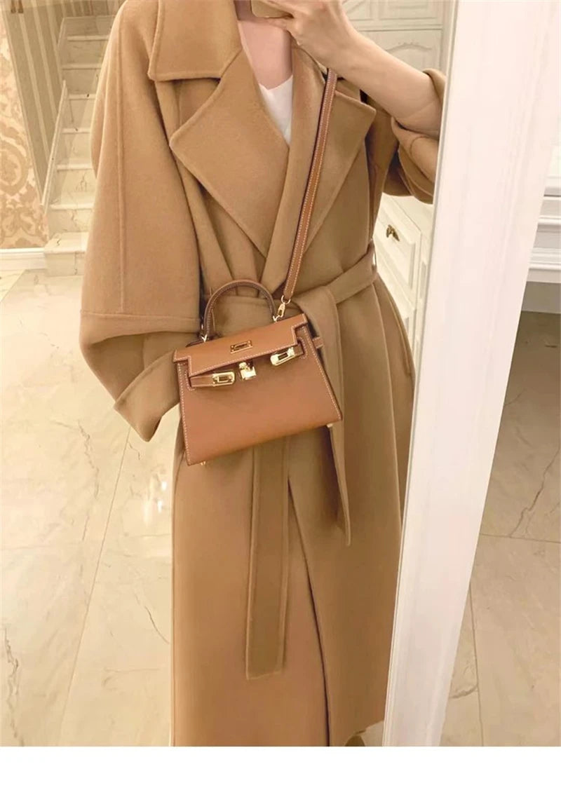 Manteau Epais Camel Moderne