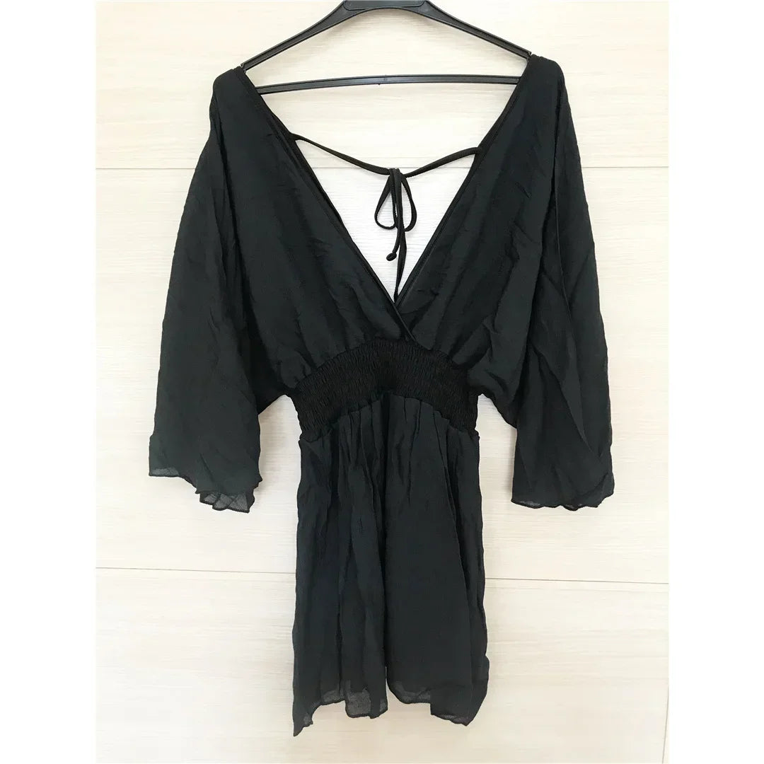 Robe de Plage Style Kimono col en V