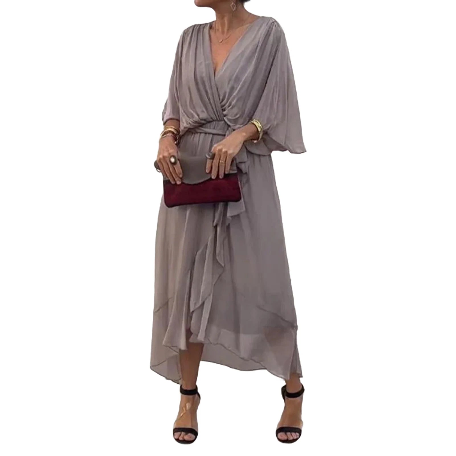 Robe Kimono Élégante à Volants femme